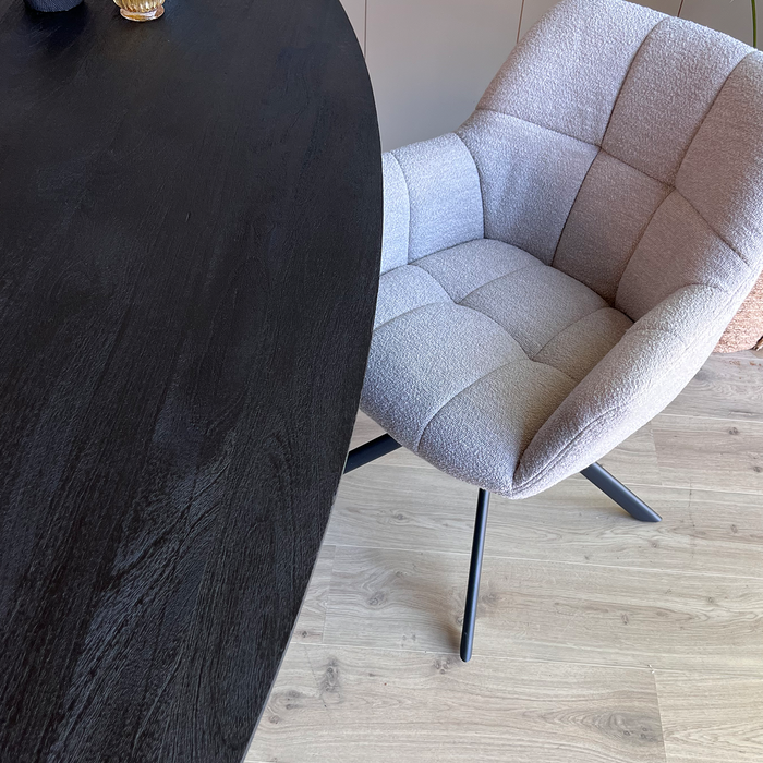 Eetkamertafel Oslo ovaal Zwart 200cm