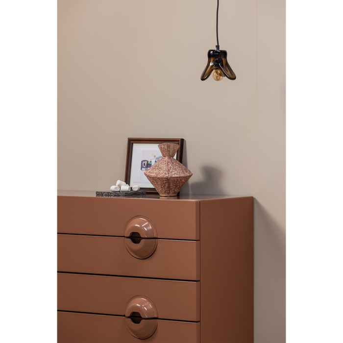 WOOOD Elle Hanglamp Klein - Glas - Bruin - 12x14x13