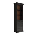 Meubella - Vitrinekast Leroy - Zwart eiken - 63 cm