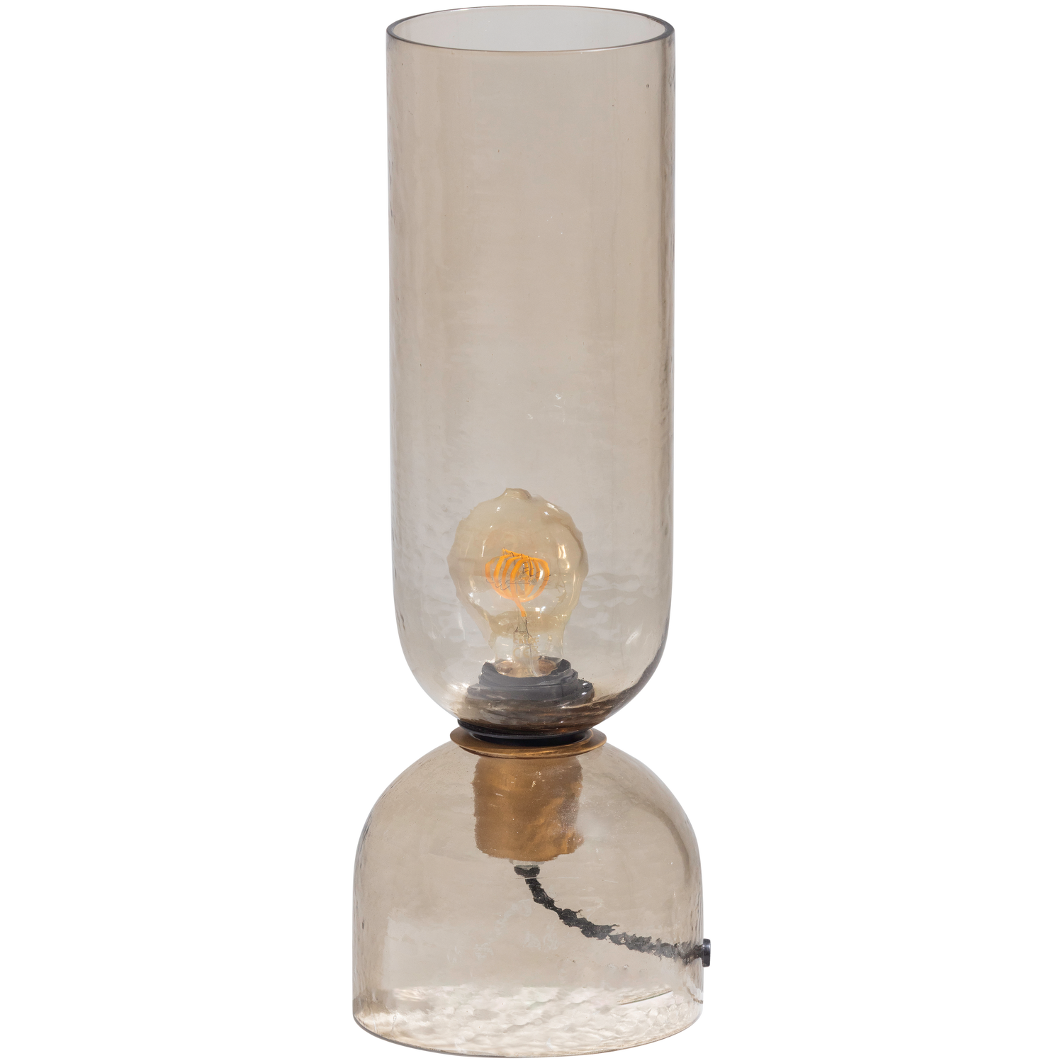 WOOOD Gigi Tafellamp Gehamerd Glas 38xØ15 cm - Naturel