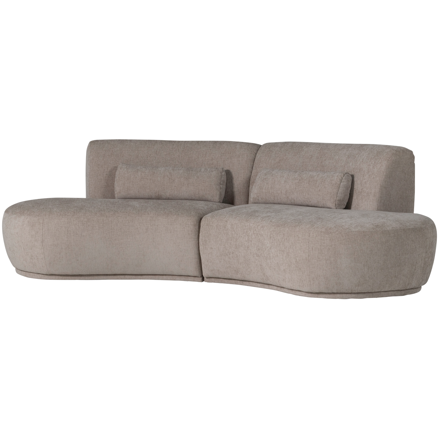 WOOOD Batavier Half Ronde Bank 4-Zits - Polyester - Velvet Zand