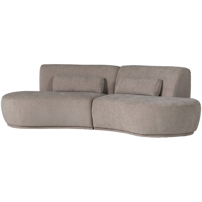 WOOOD Batavier Half Ronde Bank 4-Zits - Polyester - Velvet Zand