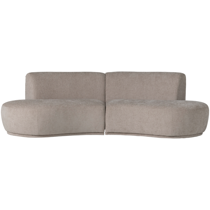 WOOOD Batavier Half Ronde Bank 4-Zits - Polyester - Velvet Zand