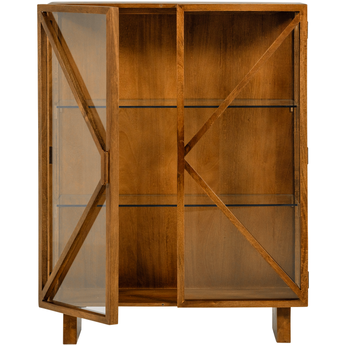 WOOOD Kella Kast 2-Deurs - Mango Hout - Naturel - 132x100x44