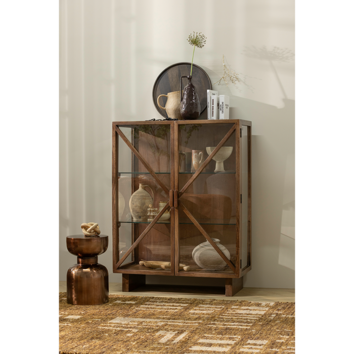 WOOOD Kella Kast 2-Deurs - Mango Hout - Bruin - 132x100x44