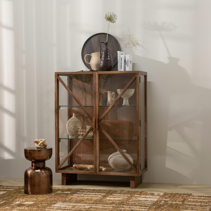 WOOOD Kella Kast 2-Deurs - Mango Hout - Bruin - 132x100x44