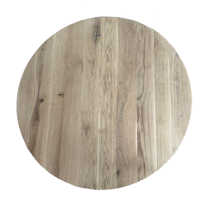 Old Inn - Eetkamertafel Rond Eiken met kolompoot – 140 cm