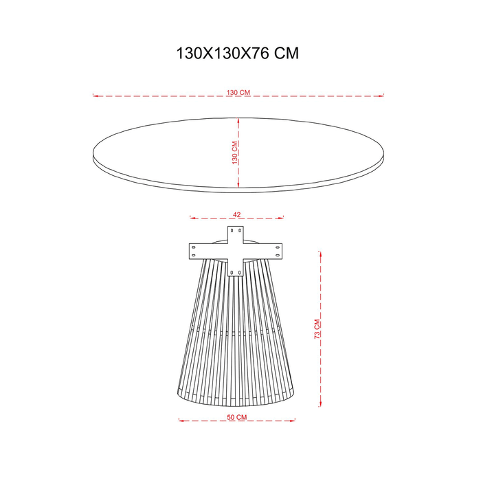 Eetkamertafel Porto 130cm