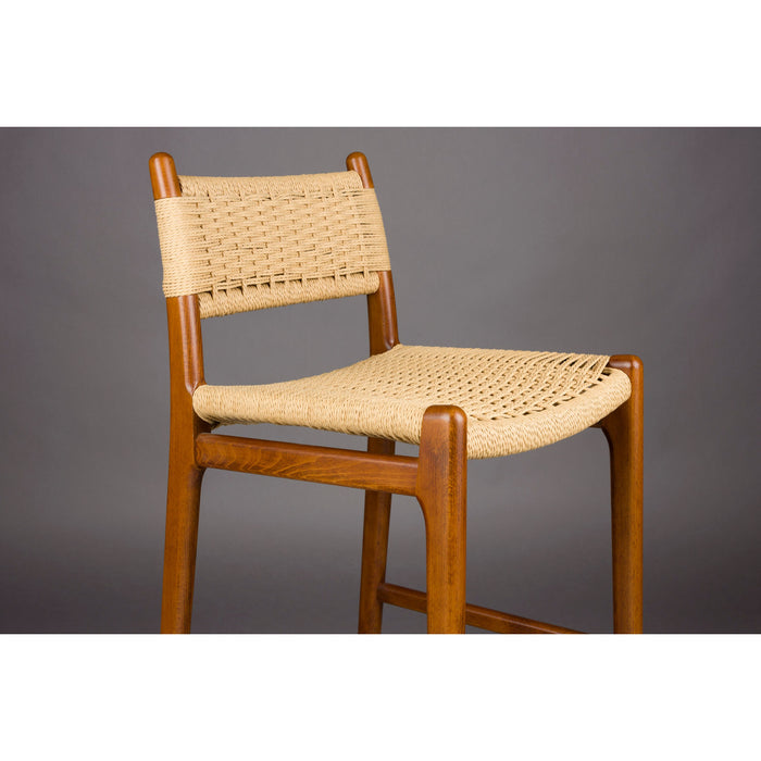 Dutchbone Cecile Counter| Barkruk met Rugleuning Walnoot - Bruin