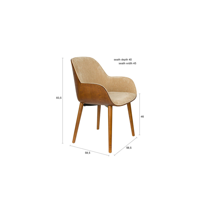 Dutchbone Taylor Eetkamerstoel Beige