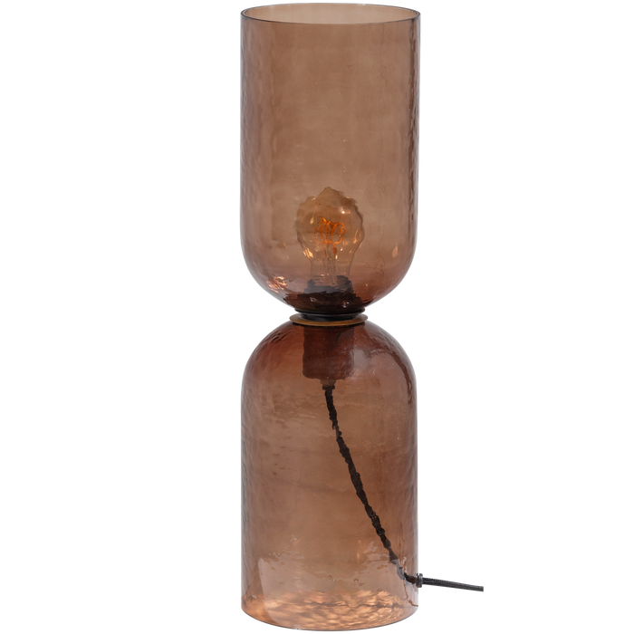 WOOOD Gigi Tafellamp Gehamerd Glas 51xØ15 cm- Bruin