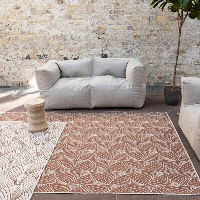 Interieur05 Buitenkleed Deco roest|wit dubbelzijdig - 240 x 340 cm