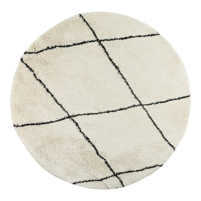 Interieur05 Berber Rond vloerkleed hoogpolig Wit|Zwart - scandinavi...