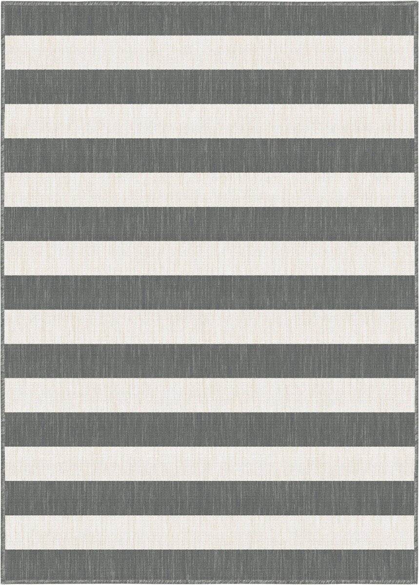 Eva Interior Buitenkleed Stripes Grijs|Wit dubbelzijdig - 240 x 340 cm
