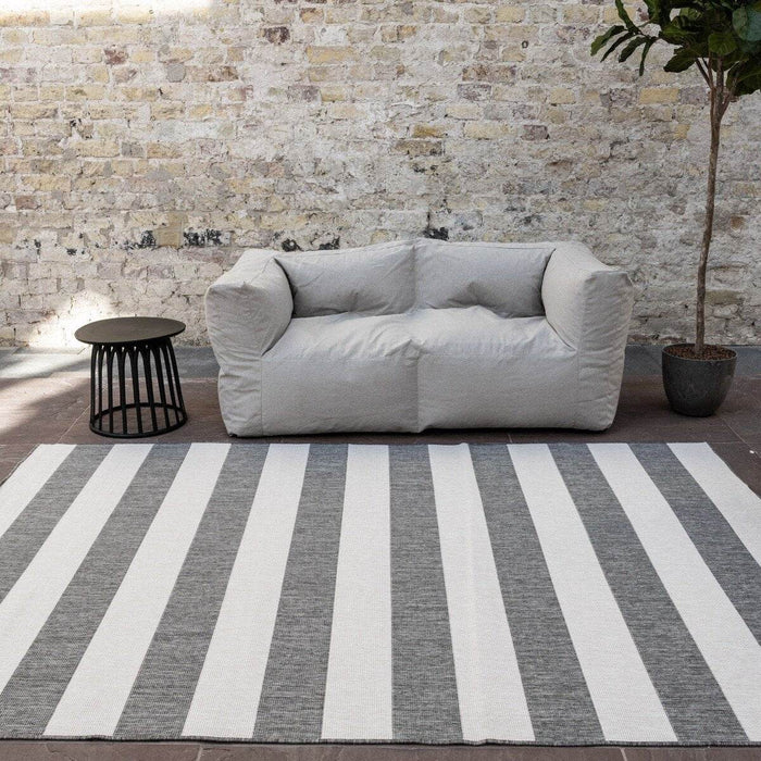 Eva Interior Buitenkleed Stripes Grijs|Wit dubbelzijdig - 240 x 340 cm