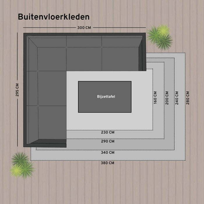 Buiten vloerkleed Frost - Roest|Wit -  dubbelzijdig - EVA Interior