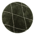 Interieur05 Berber Rond vloerkleed hoogpolig Groen|Cream - scandina...
