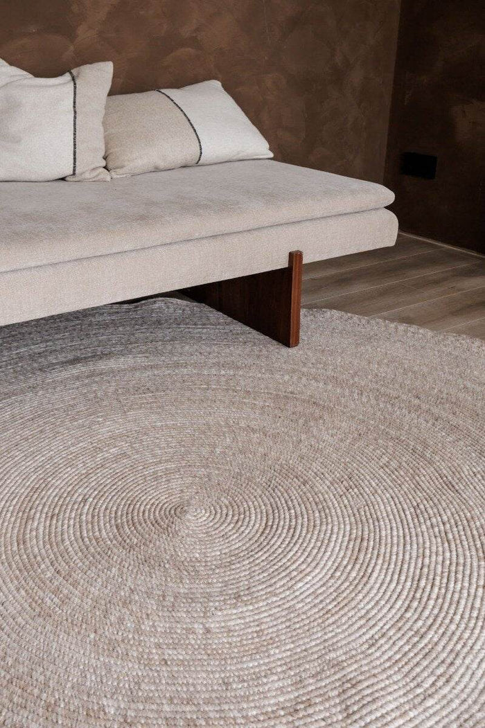 Interieur05 Rond wollen vloerkleed Gapo beige - 180 x 180 cm
