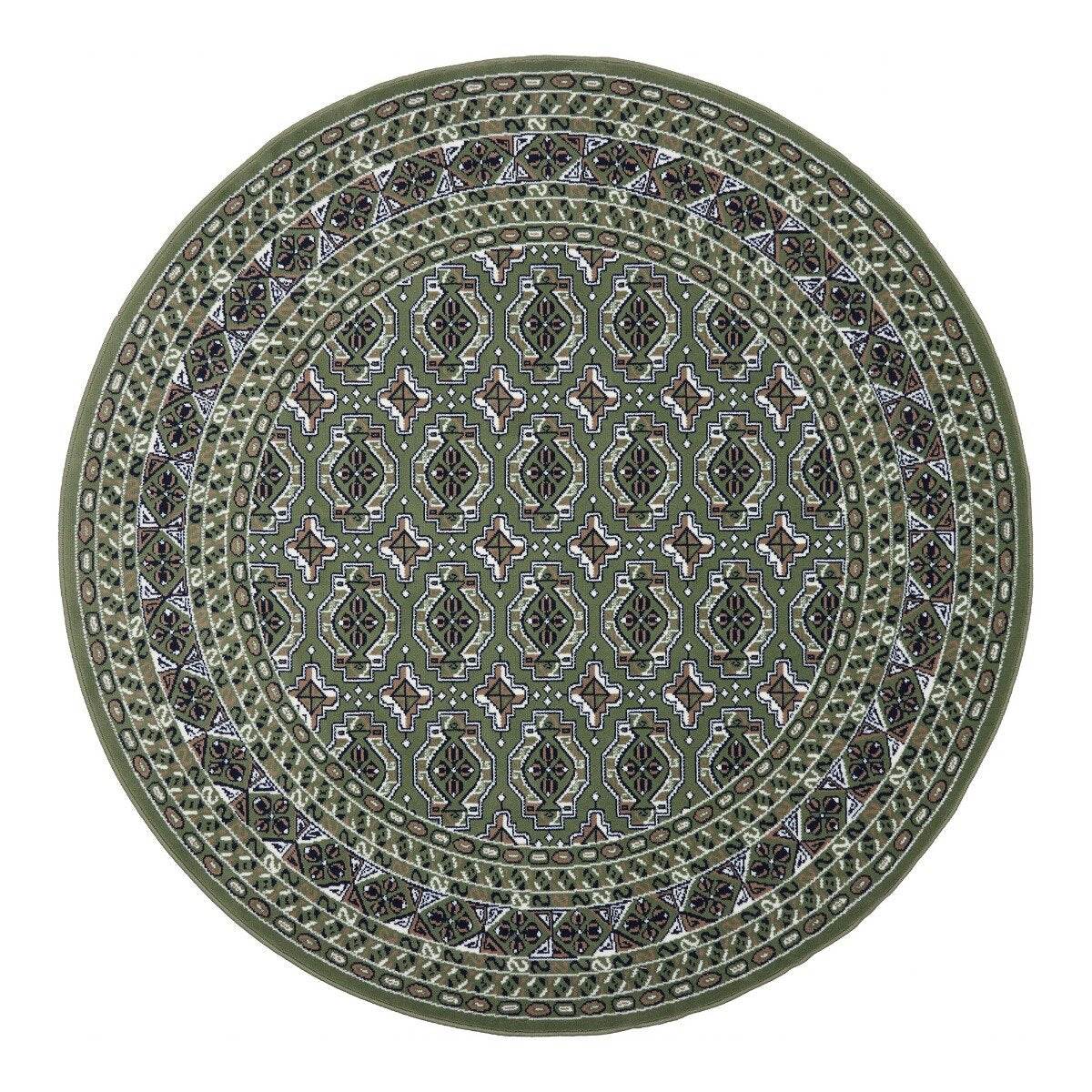 Rond Vintage Vloerkleed Rond Marad Groen Interieur05 - 100 x 100 cm