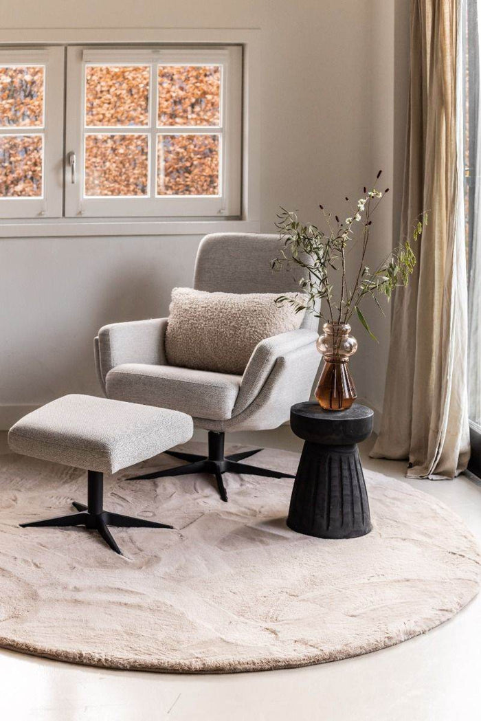 Interieur05 Rond Zacht Hoogpolig Vloerkleed Lux Beige | Taupe