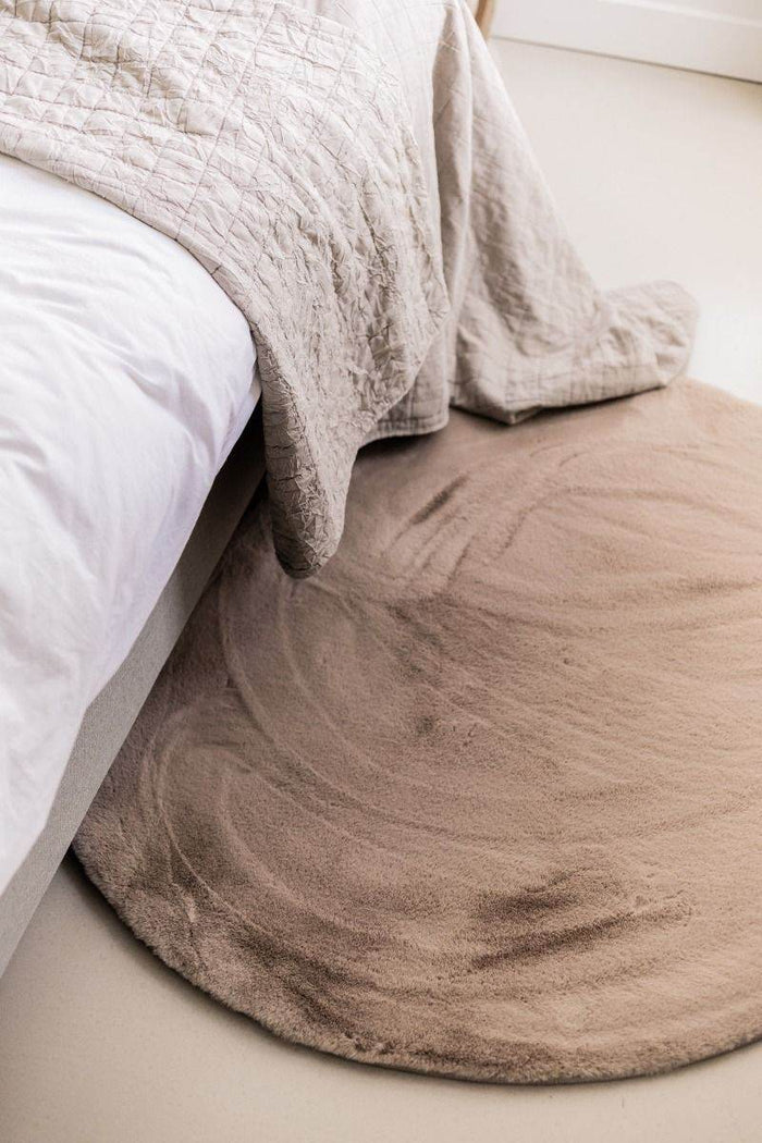 Interieur05 Rond Zacht Hoogpolig Vloerkleed Lux Beige | Taupe