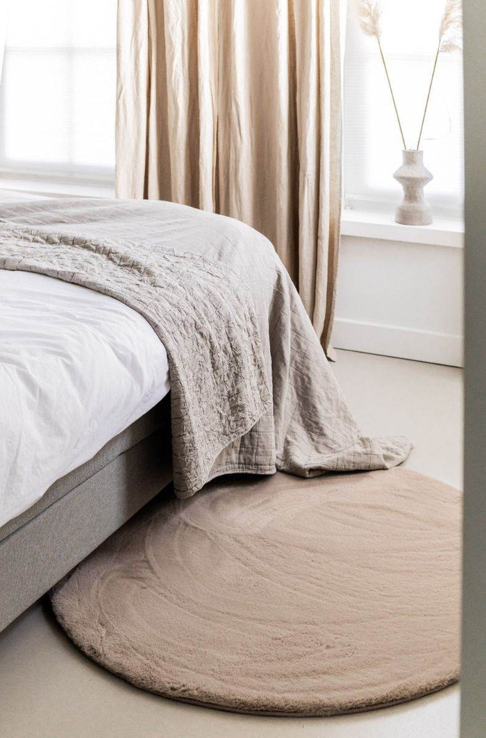 Interieur05 Rond Zacht Hoogpolig Vloerkleed Lux Beige | Taupe