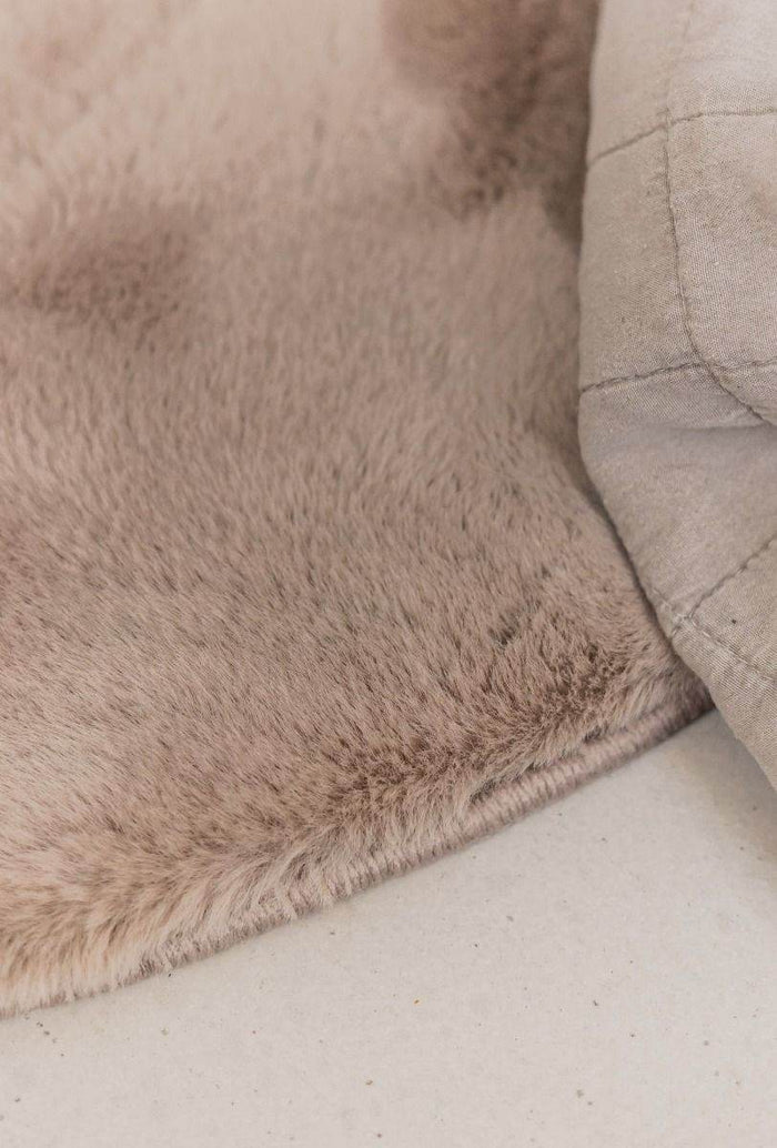 Interieur05 Rond Zacht Hoogpolig Vloerkleed Lux Beige | Taupe