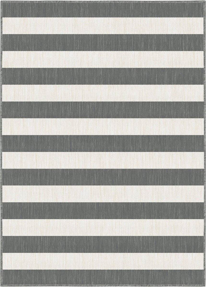 Eva Interior Buitenkleed Stripes Grijs|Wit dubbelzijdig - 200 x 290 cm