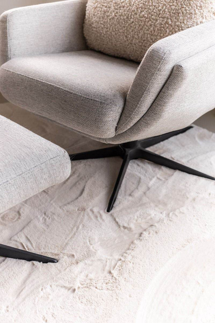 Interieur05 Rond Zacht Hoogpolig Vloerkleed Lux Creme - 240 x 240 cm