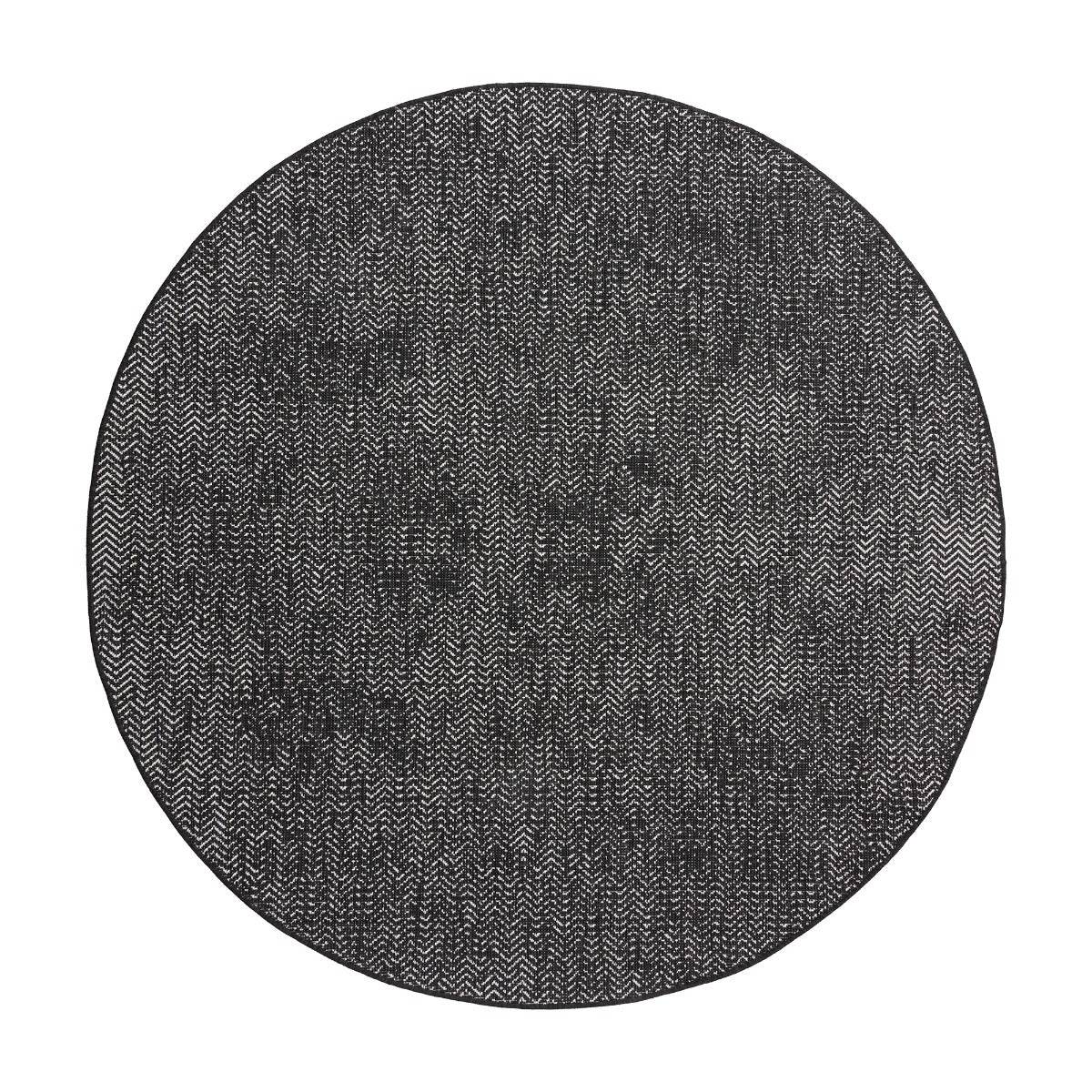 Eva Interior Buitenkleed Dahl Rond - Zwart - Dubbelzijdig