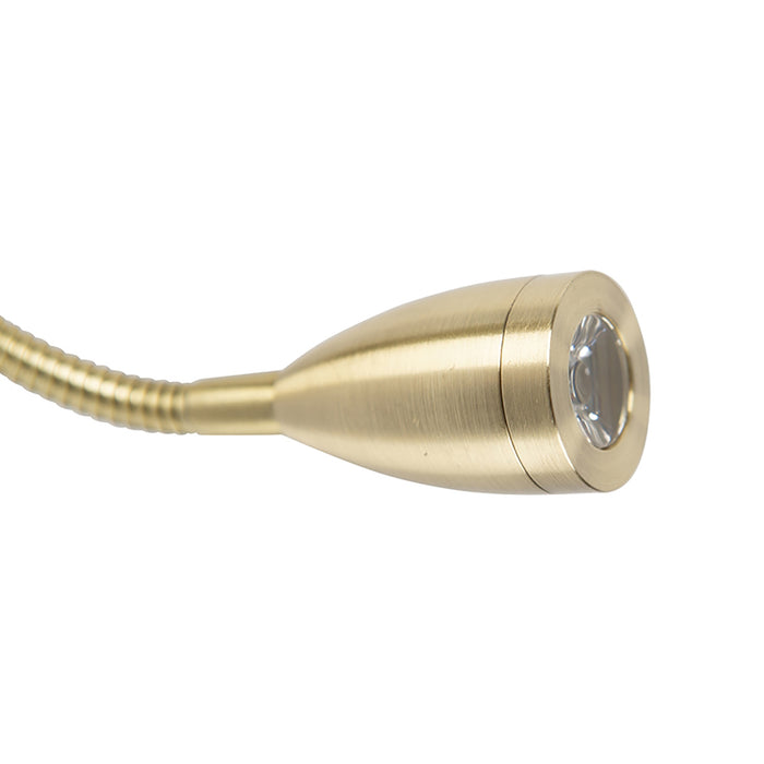 QAZQA Wandlamp messing met ovale linnen kap wit 25cm - Brescia Combi