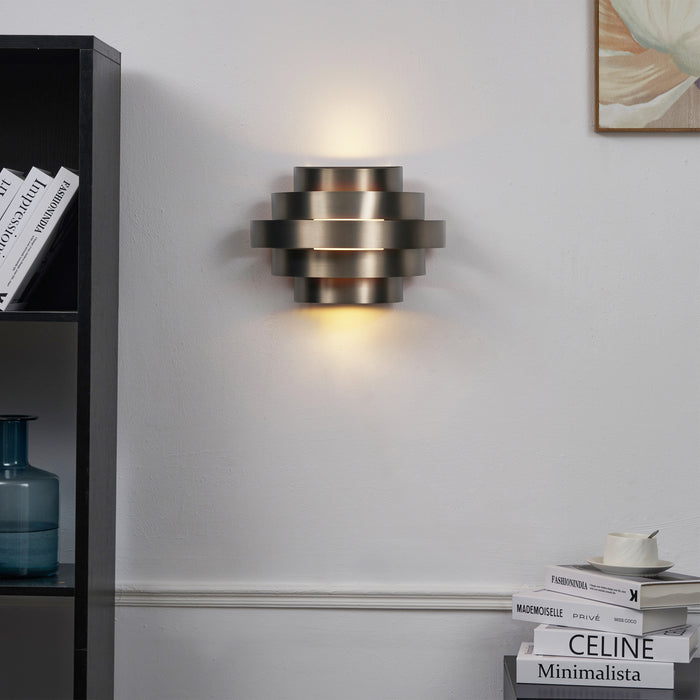 QAZQA Moderne wandlamp gunmetal incl. LED 3-staps dimbaar - Lines