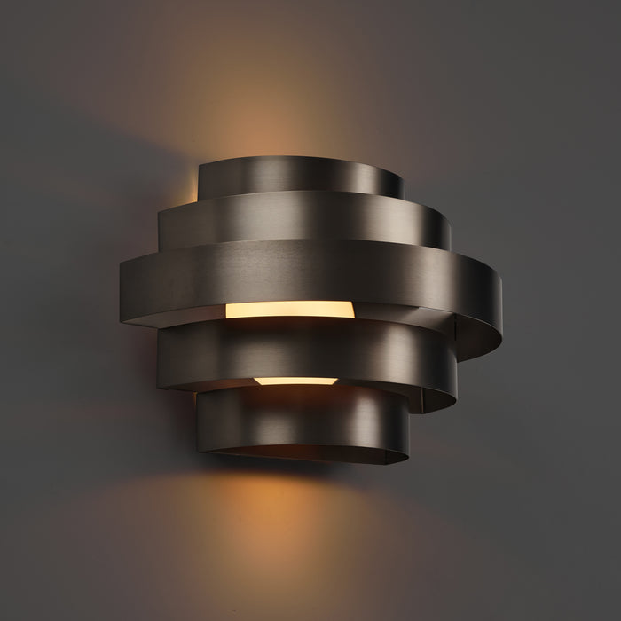 QAZQA Moderne wandlamp gunmetal incl. LED 3-staps dimbaar - Lines