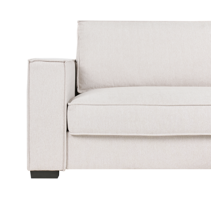 Beliani-RENDERS-Hoekbank met ottomaan-Lichtbeige-Linkszijdig-Polyester