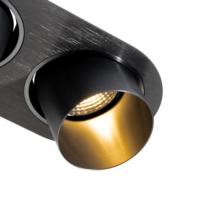 QAZQA Set van 6 inbouwspots gunmetal GU10 70mm kantelbaar 2-lichts -