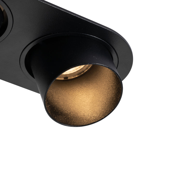 QAZQA Set van 6 inbouwspots zwart GU10 50mm 2-lichts - Installa