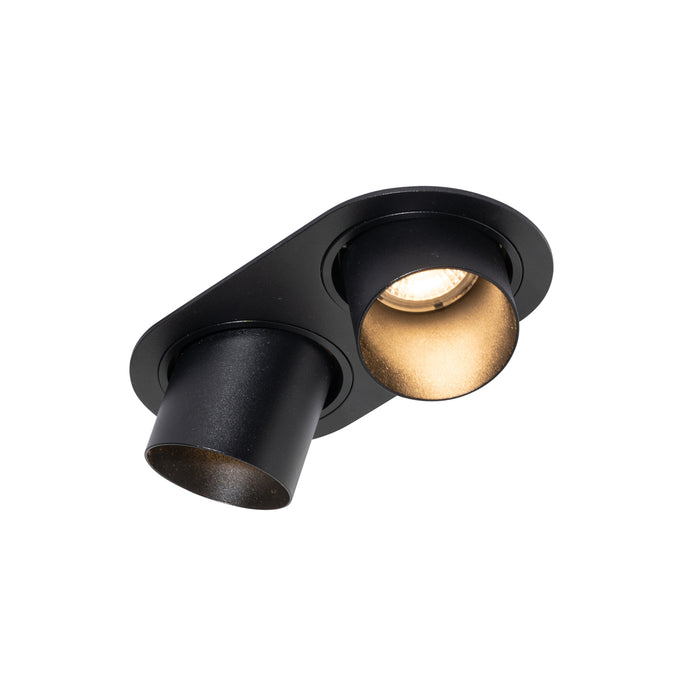 QAZQA Set van 6 inbouwspots zwart GU10 50mm 2-lichts - Installa