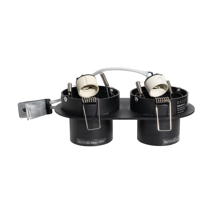 QAZQA Set van 6 inbouwspots zwart GU10 50mm 2-lichts - Installa