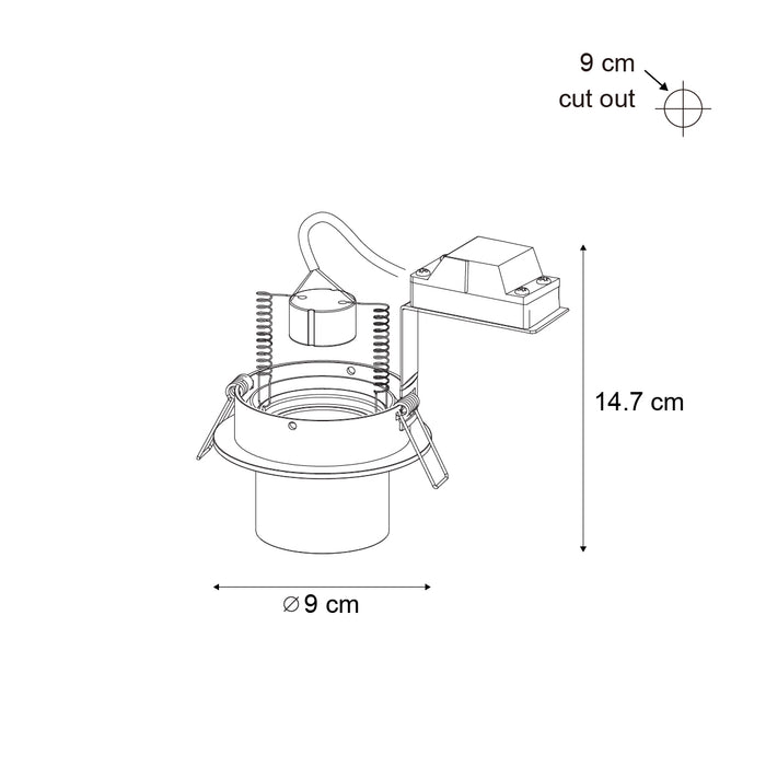 QAZQA Set van 6 moderne inbouwspots gunmetal GU10 50mm rond