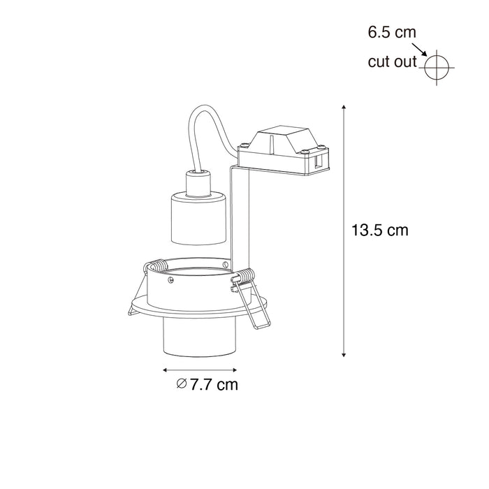 QAZQA Set van 6 inbouwspots donkerbrons GU10 35mm rond kantelbaar -
