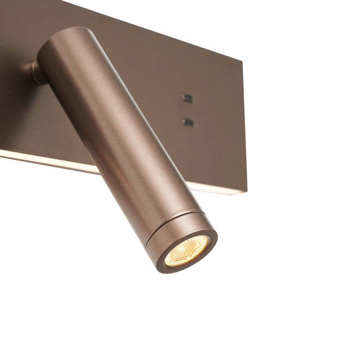 QAZQA Moderne wandlamp donkerbrons verstelbaar met USB-C incl. LED -