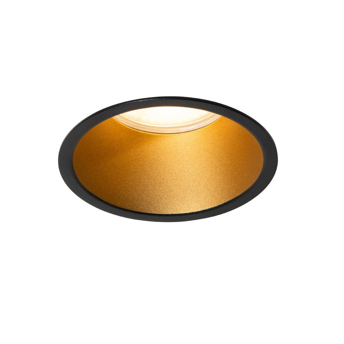 QAZQA Set van 6 moderne inbouwspots zwart met goud GU10 70mm IP44 -