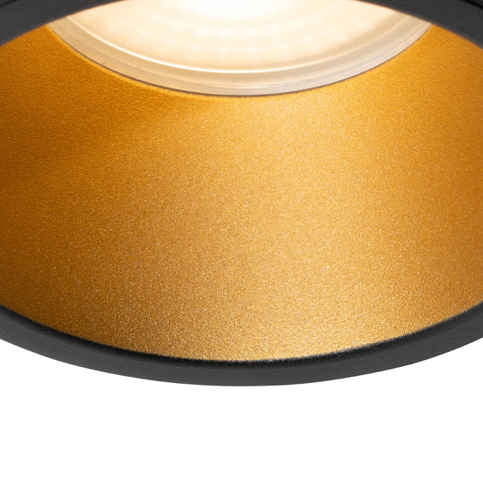 QAZQA Set van 6 moderne inbouwspots zwart met goud GU10 70mm IP44 -