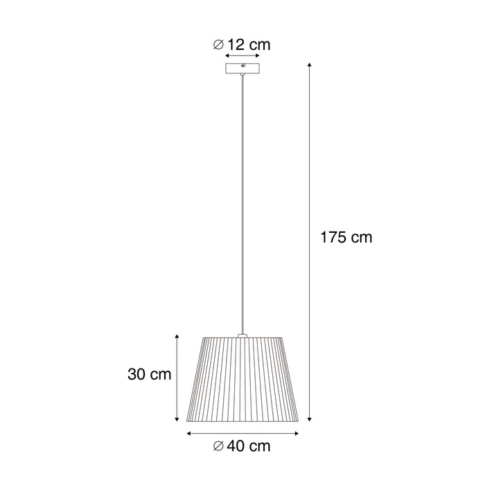 QAZQA Buiten hanglamp zwart met beige kap van touw IP44 - Cava Jayla