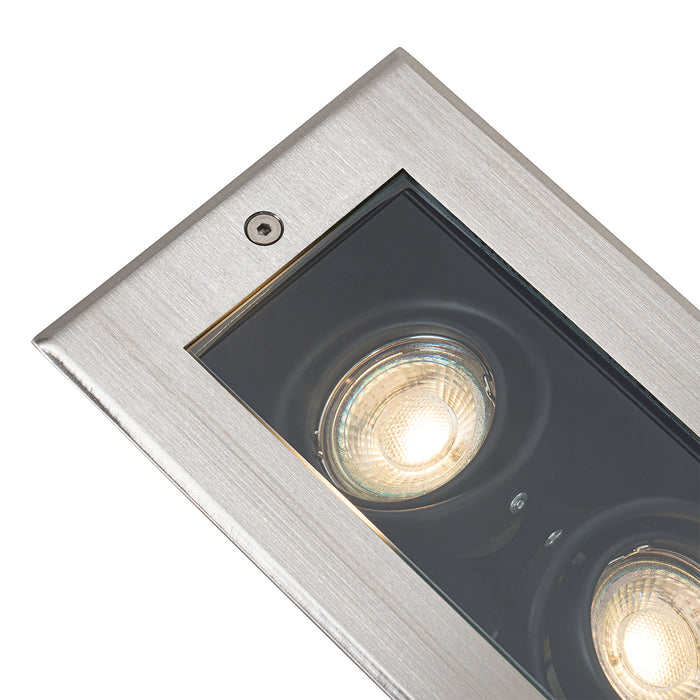 QAZQA Smart grondspot staal 2-lichts verstelbaar IP65 incl. 2 GU10
