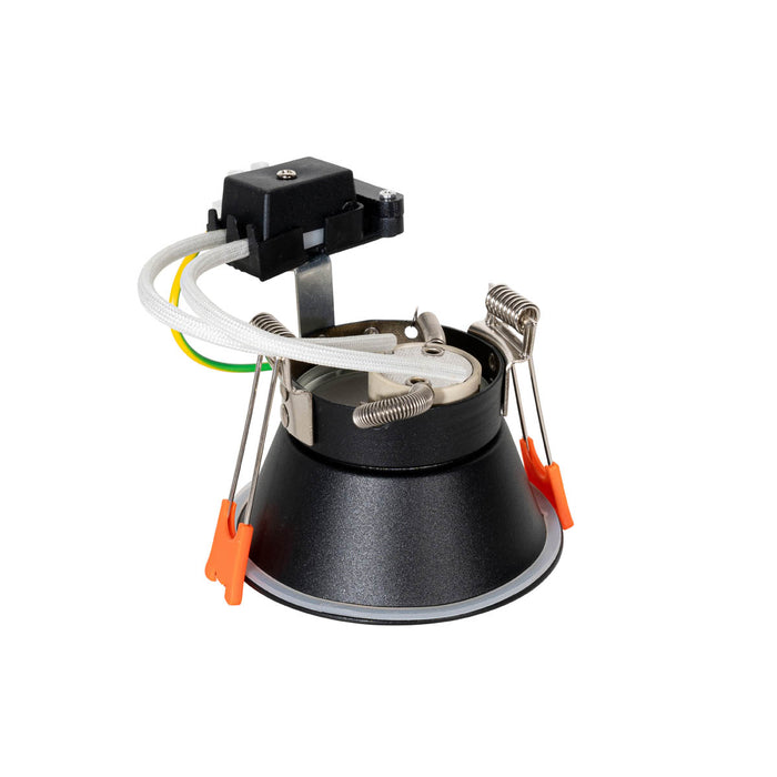 QAZQA Set van 6 moderne inbouwspots zwart met goud GU10 50mm IP44 -