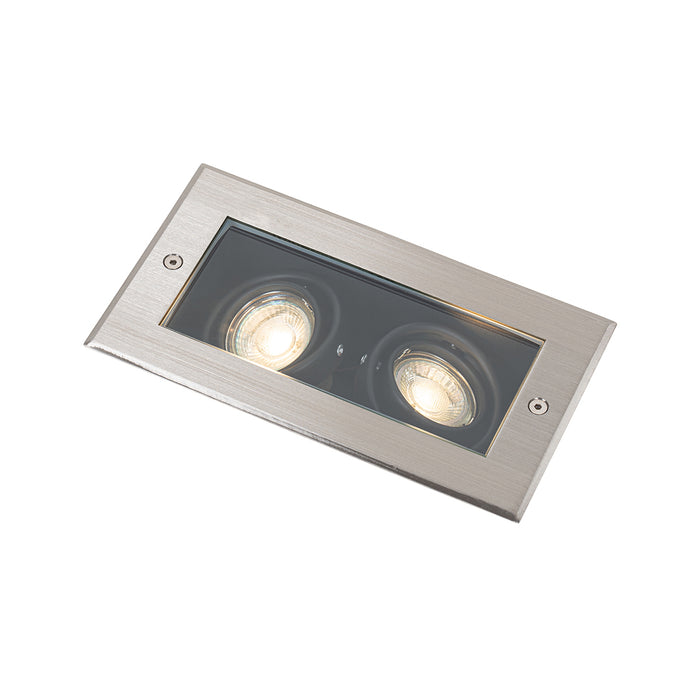 QAZQA Smart grondspot staal 2-lichts verstelbaar IP65 incl. 2 GU10