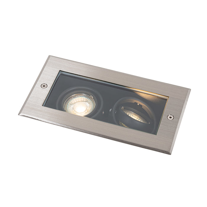 QAZQA Smart grondspot staal 2-lichts verstelbaar IP65 incl. 2 GU10