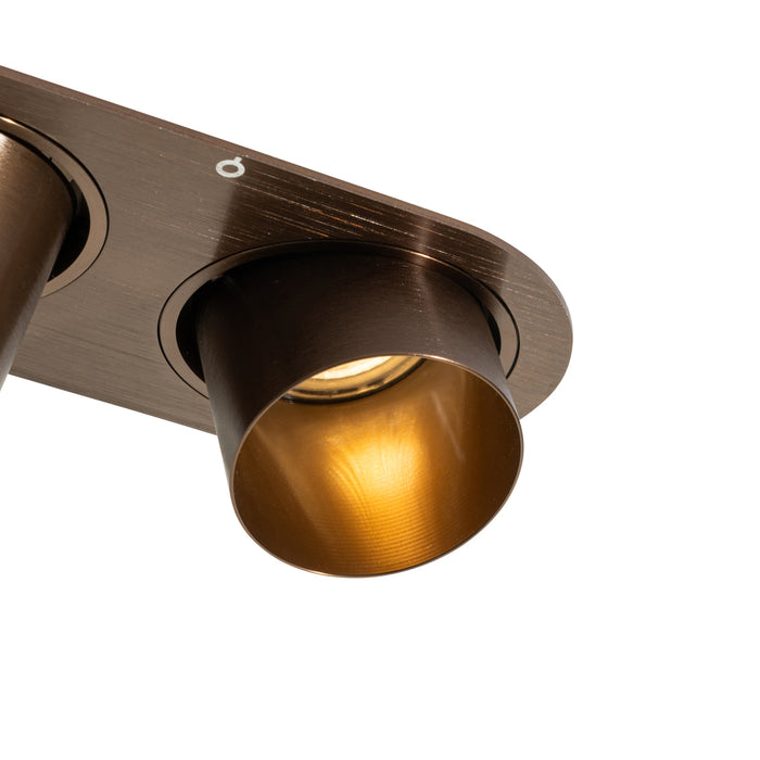 QAZQA Set van 6 inbouwspots donkerbrons GU10 50mm 2-lichts - Installa