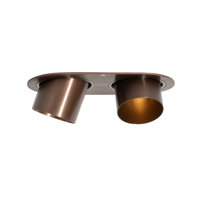 QAZQA Set van 6 inbouwspots donkerbrons GU10 50mm 2-lichts - Installa